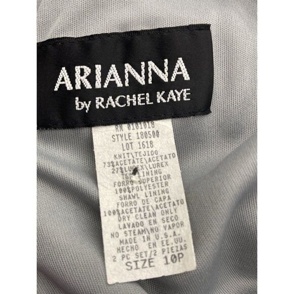 Arianna by Rachel Kaye Sleeveless Gray & Silver Gown Size 10P - Picture 9 of 9